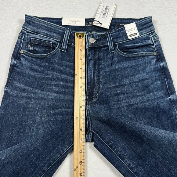 NWT Judy Blue Wide Leg Mid Rise Blue Jeans Womens Size 5/27 - Picture 8 of 11